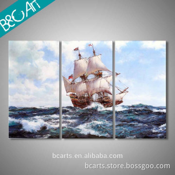 Newest product seascape dropship oil painting 3 piece on canvas for wall decoration                        
                                                Quality Choice